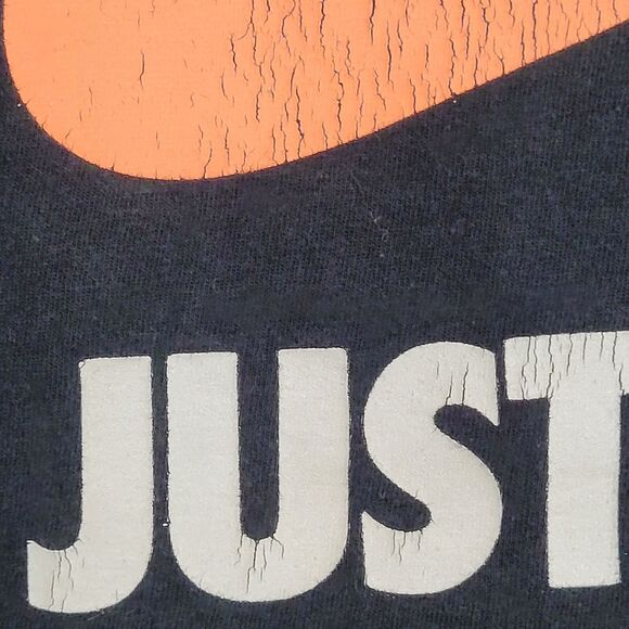 NIKE Center-Check Shirt Womens XL 22x24 Black Just-Do-it - Picture 10 of 13